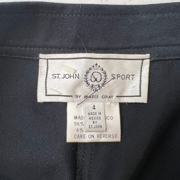 ST. John Sport Women's Activewear Pant Elastic Waist Side Zip Navy‎ Blue Size 4 - Picture 12 of 15